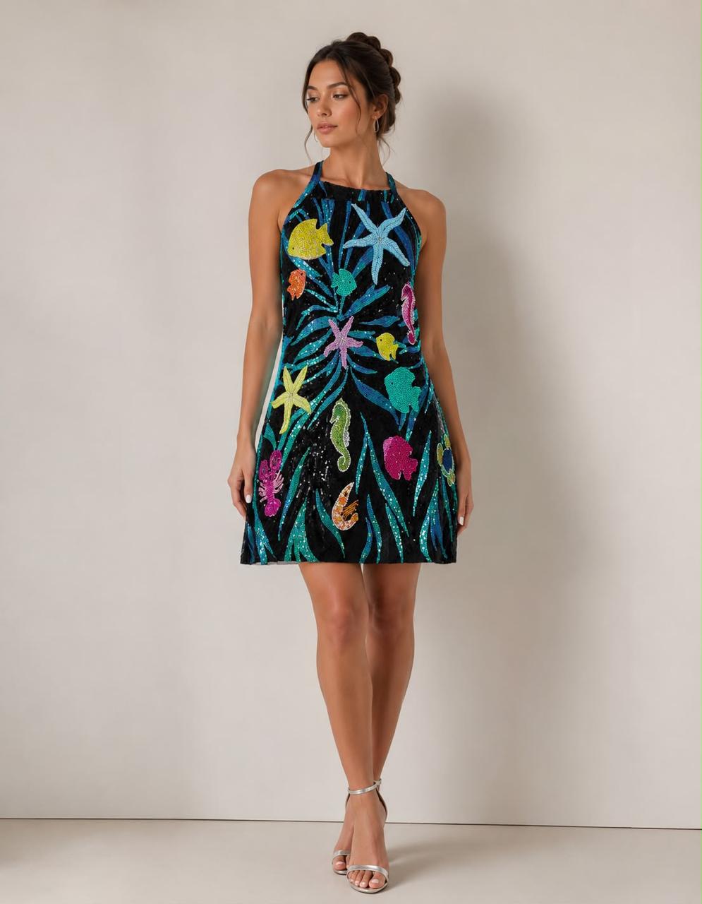 Limited Edition Short Sequin Sea Creatures Dress