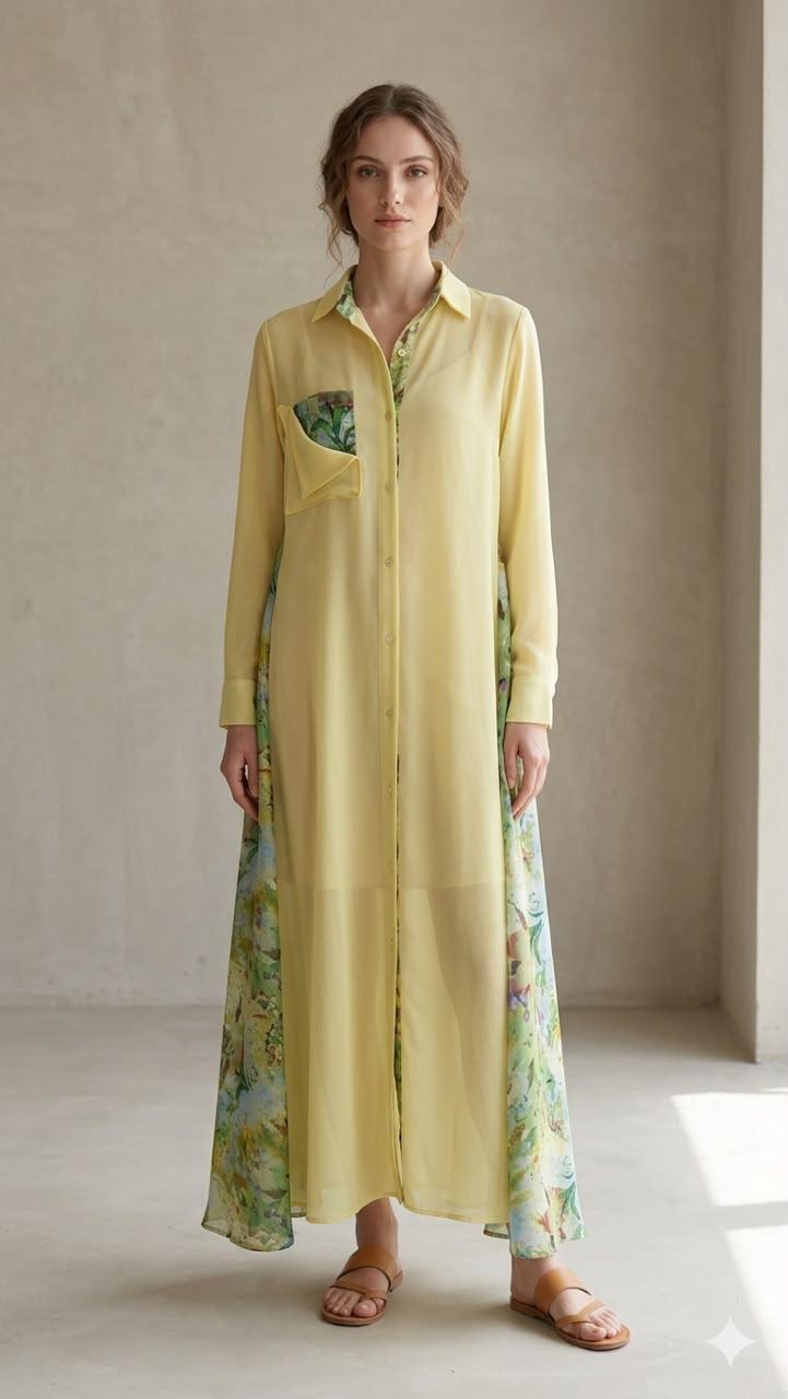 Butter Yellow Shirt Dress