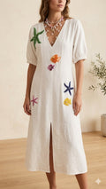 Sea Creatures Linen Dress